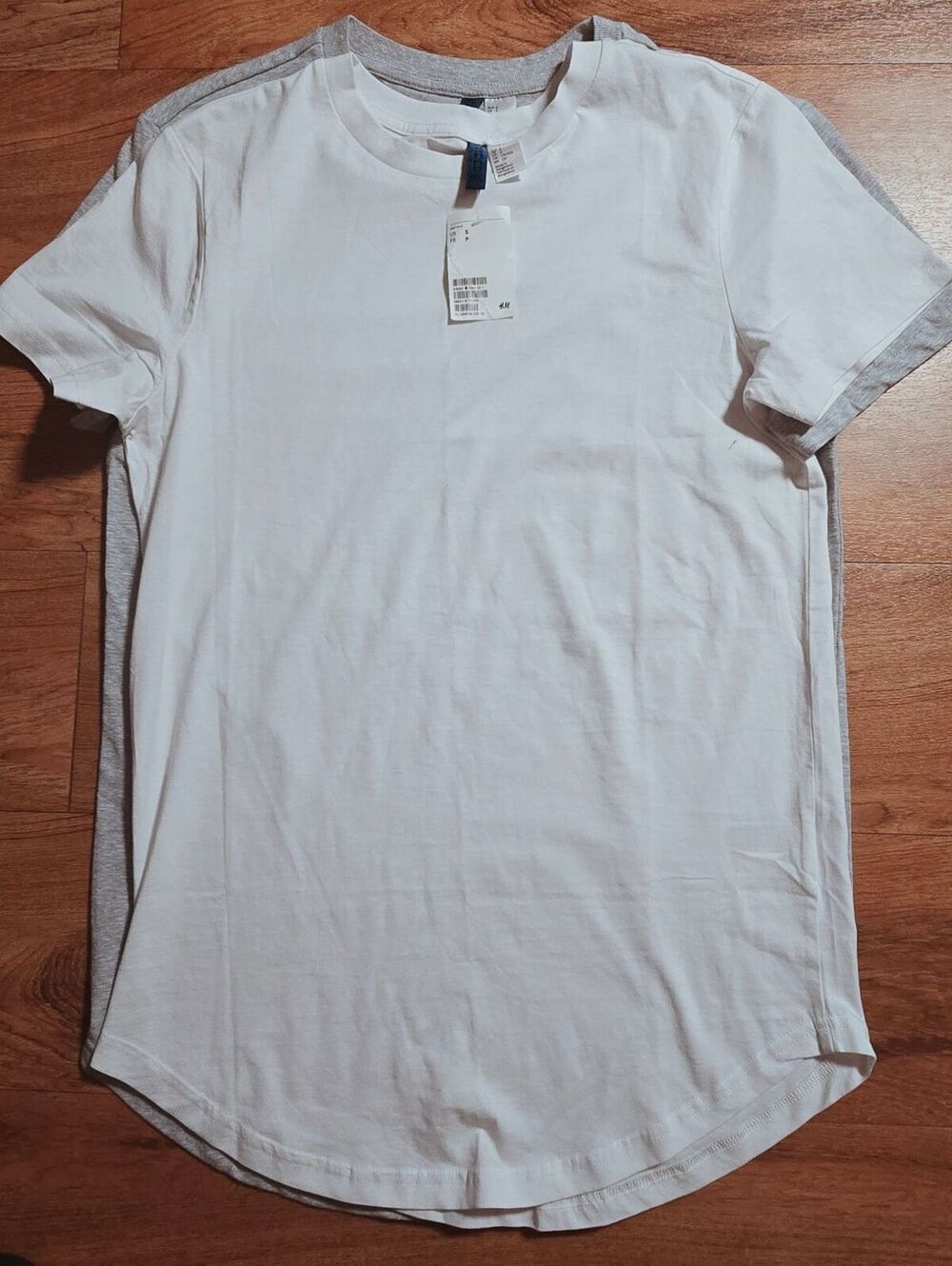 H&M 2-Pack Cotton T-Shirts White and Gray Size Small